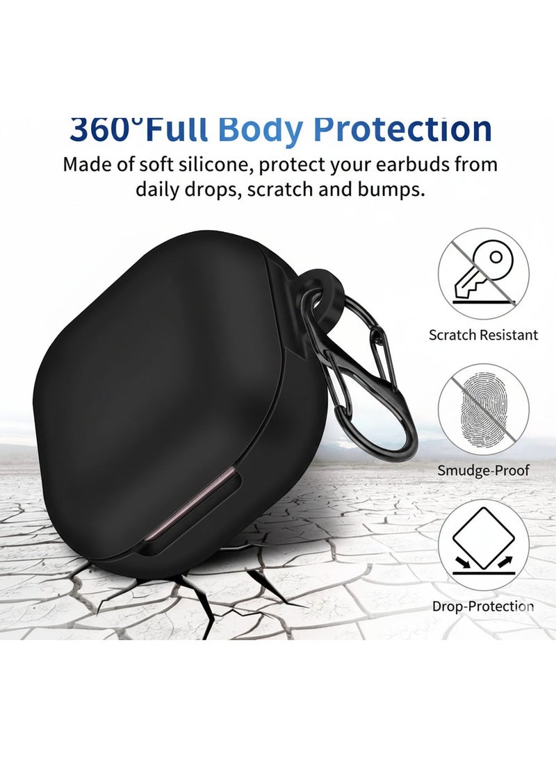 غطاء حماية سيليكون لسماعات سامسونج جالكسي بادز كور، سيليكون ناعم، خفيف الوزن مع حلقة تثبيت - Image 2